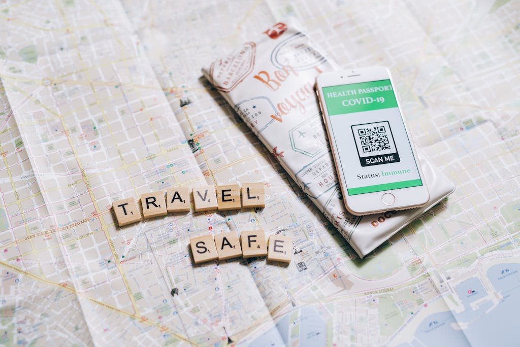 Close-Up Shot of Scrabble Tiles on a Map