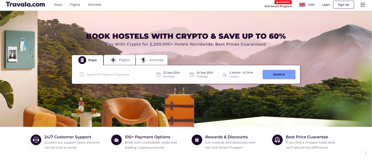 Travala Home Page