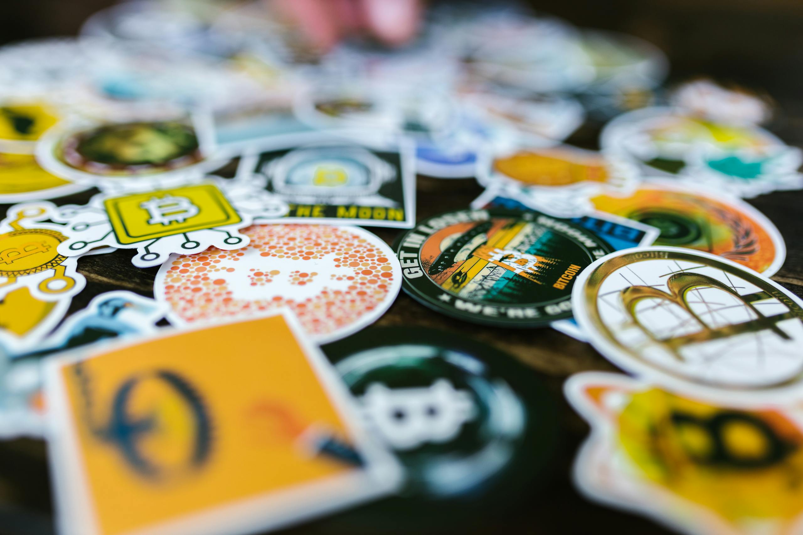 Close-up Photo of Assorted Stickers